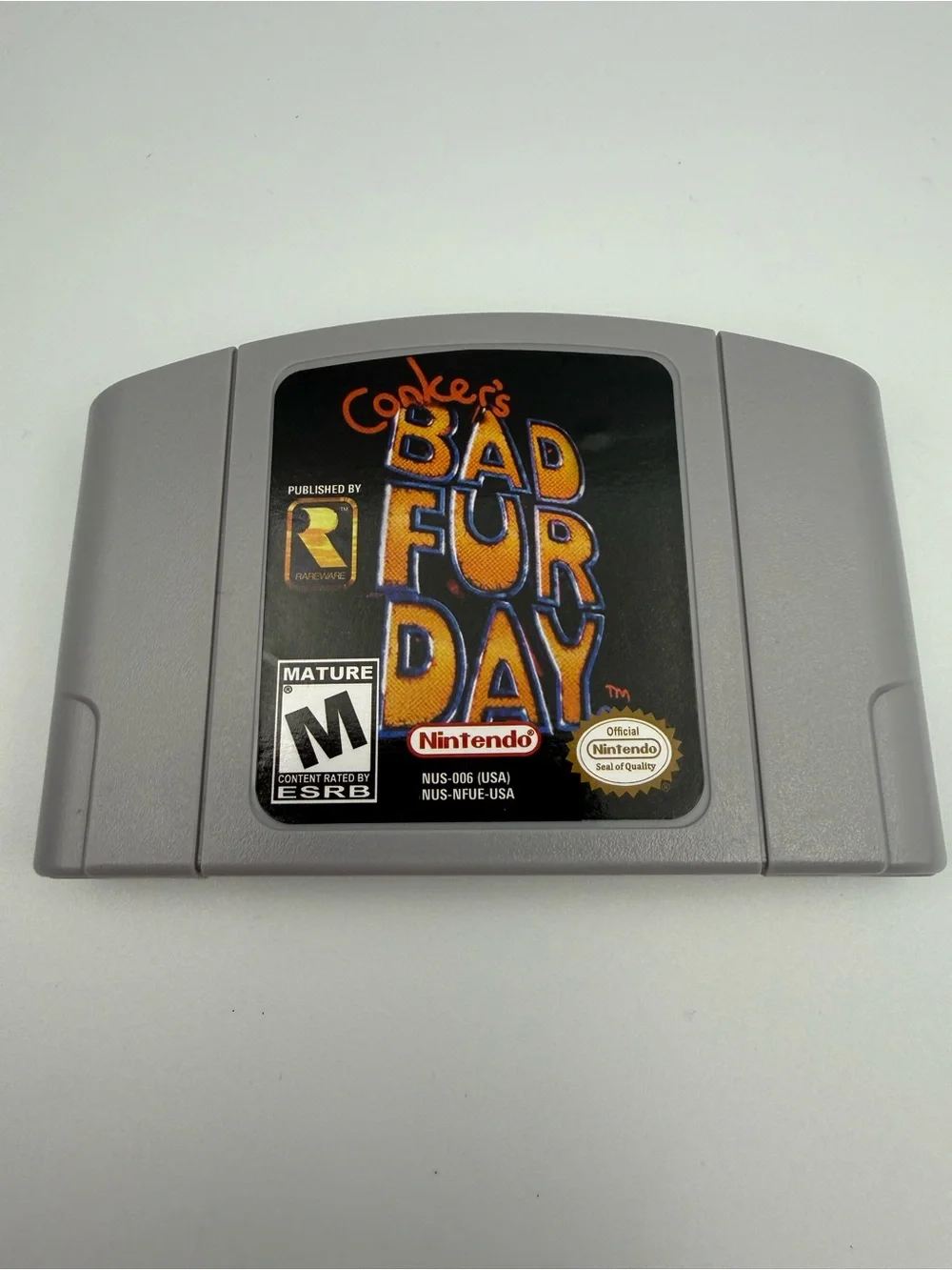 Nintendo Conker's Bad Fur Day N64 Cartridge - Gray with Black Label